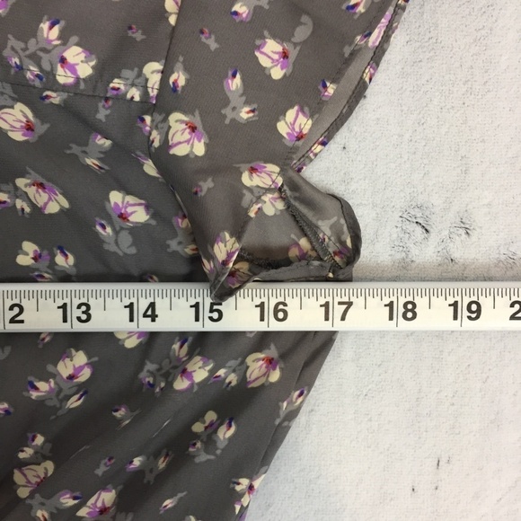 American Eagle Floral Mini Dress Small Grey Raw Edges - Picture 9 of 13